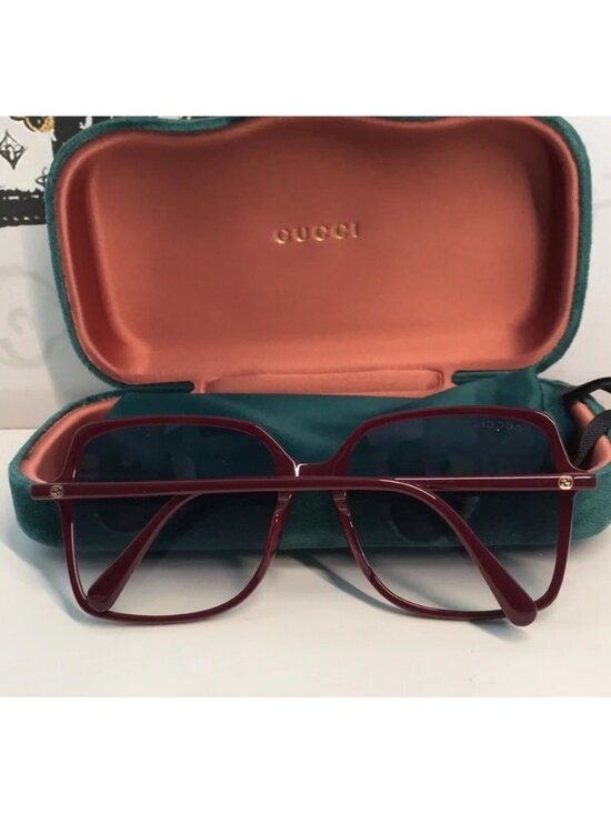New ✨ Authentic Gucci GG0544S 003 Sunglasses – Burgundy Frame with Blue Gradient main image 8